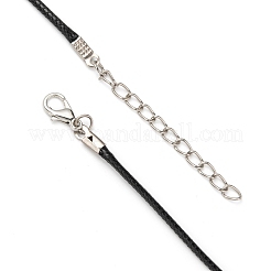 Fabrication de collier en cordon ciré avec les accessoires en fer&nbsp;NJEW-R229-2.0mm