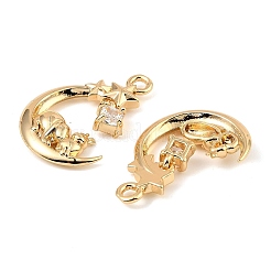 Pendentifs avec zircon cubiques à micro-pavés en laiton&nbsp;KK-C155-19G-03
