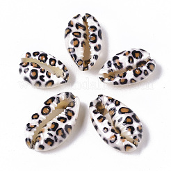 Perles de coquillage cauri naturelles imprimées&nbsp;X-SSHEL-R047-01-B02