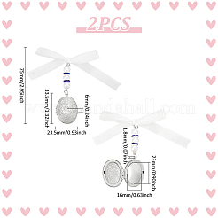 2 pz 316 acciaio inossidabile medaglione ovale bouquet da sposa pendenti decorazioni&nbsp;HJEW-UN00042