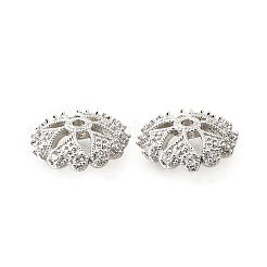 Perline di zirconia cubica trasparente in ottone a forma di fiore&nbsp;KK-V008-04P