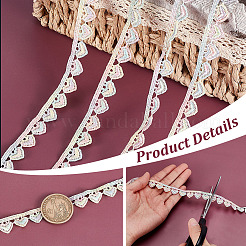 Ruban de bordure en dentelle en polyester avec coeur&nbsp;OCOR-WH0082-329A