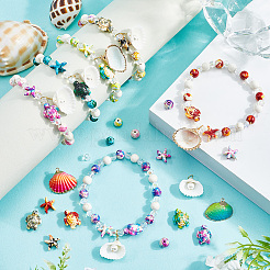 DIY-Armband-Sets zum Basteln mit synthetischen Türkis-&nbsp;DIY-SC0028-43