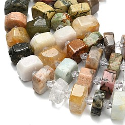 Natürlicher gelber Hämatoidquarz & weißer Mondstein & Quarzkristall & grüner Opal & Multi-Mondstein & Rhodonit-Perlenstränge&nbsp;G-L642-H07-01