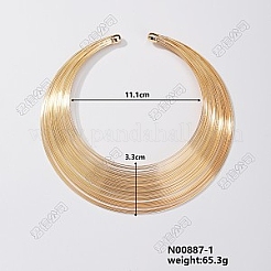 Coole Hip-Hop-Choker-Halsketten aus mehrlagigem Draht mit Manschetten aus Eisen für Damen&nbsp;UO4532-1
