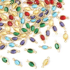 100 Stück 5 Farben Messing K9 Glas Verbinder Charms&nbsp;KK-FS0001-66