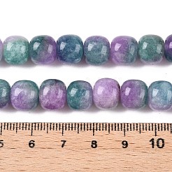 Teñidos naturales blancas abalorios de jade hebras&nbsp;G-T138-D18