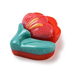 Cabochons décodés végétaux en résine opaque d'automne&nbsp;CRES-I029-05C