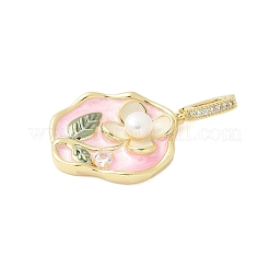 Pendentifs d'émail en laiton &nbsp;KK-F886-03G-04