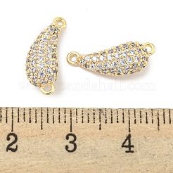 Breloques de connecteur en laiton micro pavé de zircone cubique transparente&nbsp;KK-L211-004G