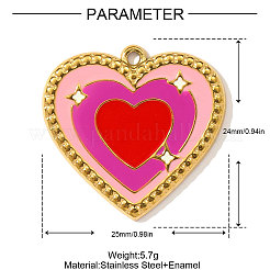 Pendentifs en acier inoxydable 304 émaillés&nbsp;STAS-OY003-12G