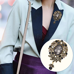 1 broche de aleación retro con forma de lágrima y rhinestone para mujer.&nbsp;JEWB-SP0001-17A