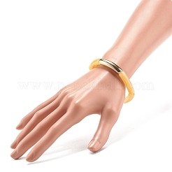Braccialetto elasticizzato con perline in tubo curvo acrilico con pietra preziosa imitazione&nbsp;BJEW-JB07981-02