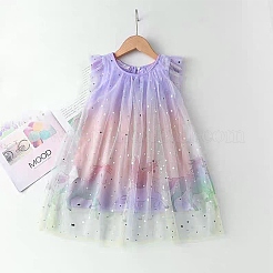 Tie-Dye-Silber-Stern-Polyester-Mesh-Tüll-Stoff&nbsp;DIY-WH0410-84