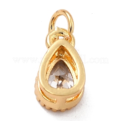 Véritables breloques en zircone cubique incrustée de laiton plaqué 18k or véritable&nbsp;ZIRC-L100-077G-01