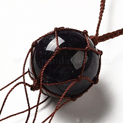 Décorations de pendentif rond en améthyste naturelle&nbsp;G-G997-A05