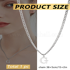 Collier avec pendentif lettre en acier inoxydable 304&nbsp;NJEW-LP0001-33G-P