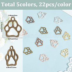 110 pièces 5 couleurs pendentifs en alliage de style tibétain&nbsp;FIND-SC0019-81
