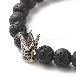 Set di braccialetti elastici a energia energetica con perle rotonde in pietra lavica naturale e ematite sintetica non magnetica&nbsp;BJEW-JB07051