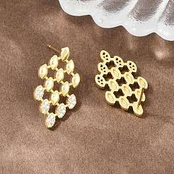 Boucles d'oreilles en laiton avec zircone cubique de micro pave&nbsp;PR-CBACDF6-03G