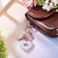 Porte-clés en résine en forme de cœur avec papillon&nbsp;KEYC-TADJ0001-01F