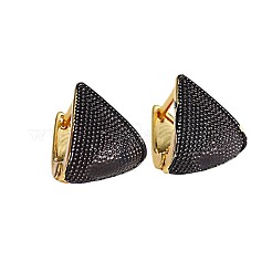 Pendientes de aro triangulares con micropavé de circonitas cúbicas de latón&nbsp;FS-WG3BBE8-02