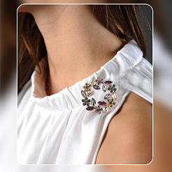 1 pin de solapa de aleación con rhinestone&nbsp;JEWB-CP0001-44