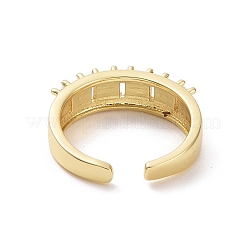Anello polsino aperto rettangolo con zirconi chiari&nbsp;RJEW-H127-01G
