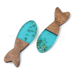 Colgantes de resina transparente y madera de nogal&nbsp;RESI-S389-054A-B03