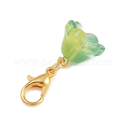Decorazioni pendenti a forma di fiore in vetro trasparente&nbsp;HJEW-JM04146