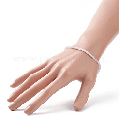 Bracelet extensible en perles de cube d'agate de dentelle bleue naturelle pour femme&nbsp;BJEW-JB08975-04