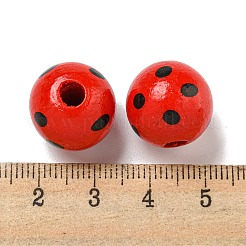 Perles européennes en bois imprimées&nbsp;WOOD-G022-18J