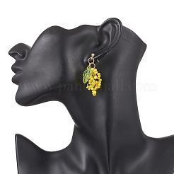 Handgefertigte Ohrstecker mit Blumenmotiv aus Glasperlen&nbsp;EJEW-TA00703