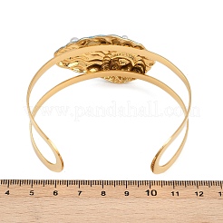 Bracelets manchettes en acier inoxydable 304 émaillé en forme de coquillage pour femmes&nbsp;BJEW-A049-04A-G