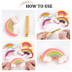10 stücke 5 farben handarbeit filz nadel filzen regenbogen ornamente&nbsp;AJEW-BC0001-98