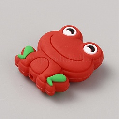 Perle focali in silicone ecologico per uso alimentare a forma di rana&nbsp;LS-SIL-WH0006-29A