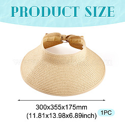1 cappello da sole a tesa larga e floscio in paglia da donna&nbsp;AJEW-TA0002-59A