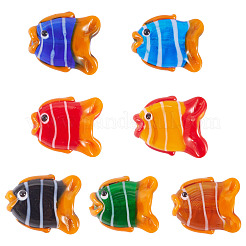 7pcs 7 Farben handgemachte Bunte Malerei-Perlen&nbsp;LAMP-TA0002-28