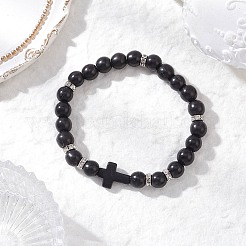 4 bracciale elastico con perline sintetiche turchesi in 4 colori per donna&nbsp;BJEW-JB12288