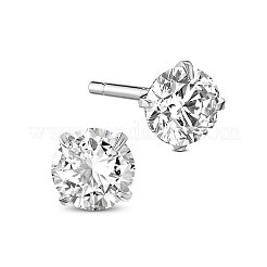 Orecchini a bottone a quattro punte in argento sterling placcato rodio&nbsp;JE420A-01