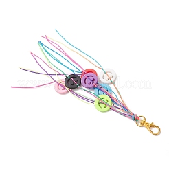 Cordon en nylon et pendentif en acrylique avec visage souriant&nbsp;HJEW-JM04601