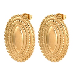 Orecchini ovali in acciaio inossidabile 304&nbsp;EJEW-I320-21G-02