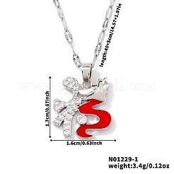 Collane con ciondolo in ottone con pavé di zirconi cubici trasparenti&nbsp;BL6049-1