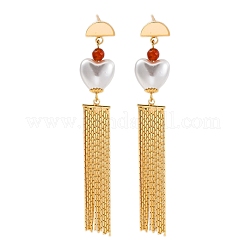 Orecchini pendenti a forma di cuore in ottone&nbsp;EJEW-R014-07G