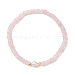 Braccialetti elastici per donna con pietre preziose naturali e perle d'acqua dolce coltivate&nbsp;BJEW-JB13473