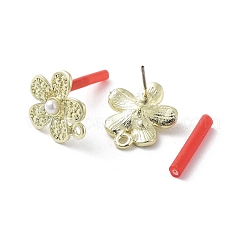 Alliage doré plaqué en crémaillère avec boucles d'oreilles en perles ABS&nbsp;EJEW-B036-03G-16