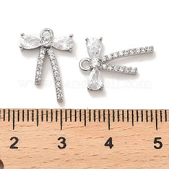 Pendenti in zirconi cubici trasparenti in micro pavè di ottone&nbsp;KK-C054-23P