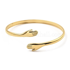 Brazaletes abiertos de acero inoxidable 304&nbsp;BJEW-P302-01G
