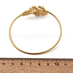 Brazaletes de acero inoxidable 304 con imitación de perla&nbsp;BJEW-Z166-06G