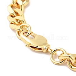 Bracelet à maillons tournesol en zircone cubique transparente avec chaînes gourmettes&nbsp;BJEW-G652-01G